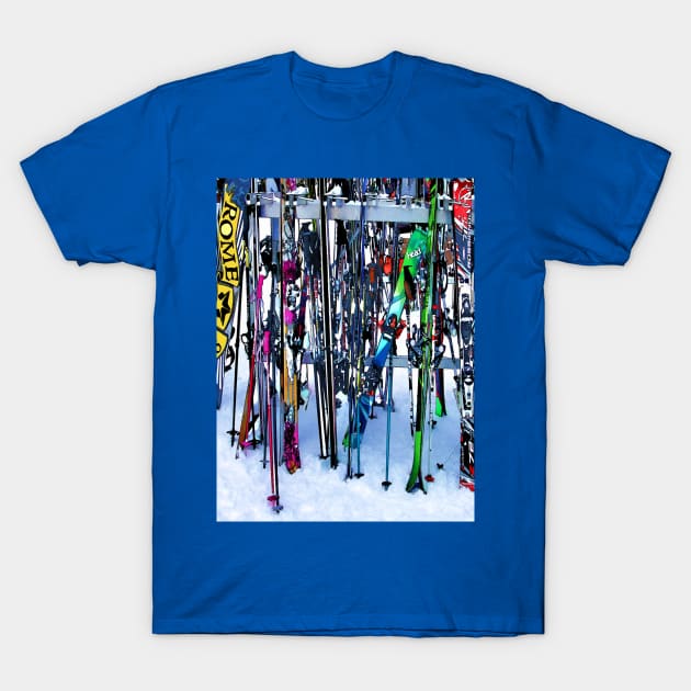 The Ski Party - Skis and Poles T-Shirt by Highseller